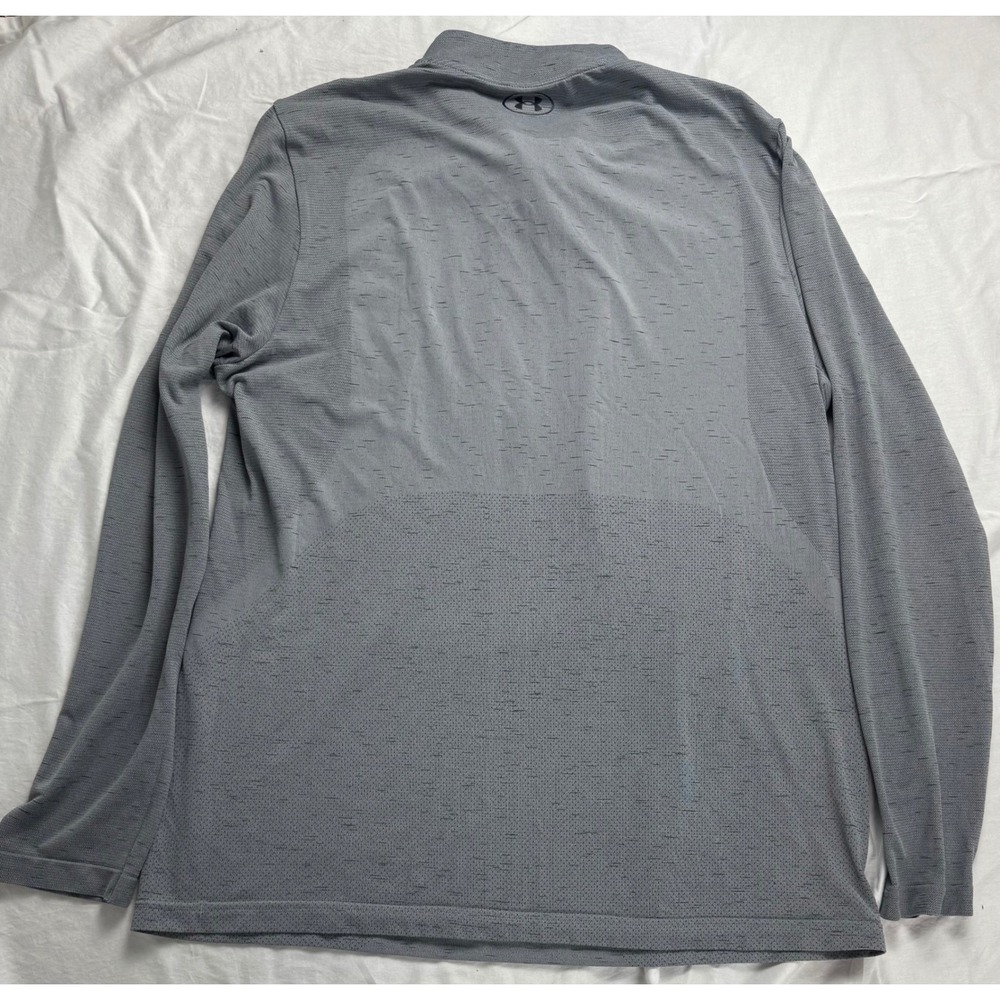 Under Armour Men 3XL Quarter Zip Long Sleeve Fitted Pullover Gray Athletic Shirt - Picture 8 of 10
